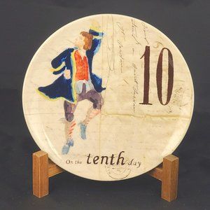 Williams-Sonoma 2009 "12 Days Of Christmas" Day 10 Salad Dessert Plates 8 3/4"